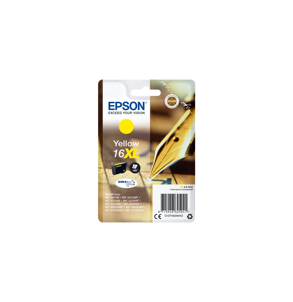 EPSON Cartouche Stylo à plume 16XL Encre Durabrite Jaune XL 6,5ml