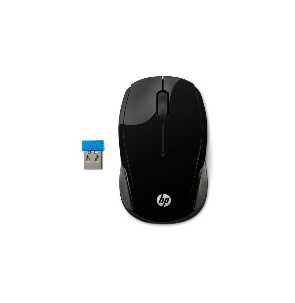HP 200 Noire - Souris sans fil  1er prix, Forme Galbée, Résolution capteur 1000