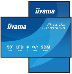 IIYAMA LFD 50 dalle VA 24/7 3840x2160 9.5ms 3xHDMI DisplayPort 2xUSB 2xHPs 500c