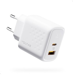 Chargeur GaN 2 ports USB-C 45W - coloris blanc - en sachet